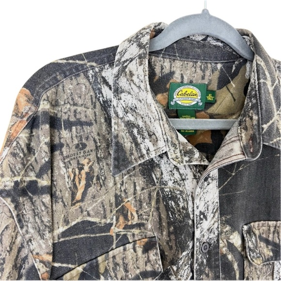 Cabela’s Camo Leaves & Logs Button Down Midweight Shirt Jacket Size XL Tall - Picture 3 of 14
